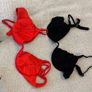 Zaful Red and Black Bikini Set